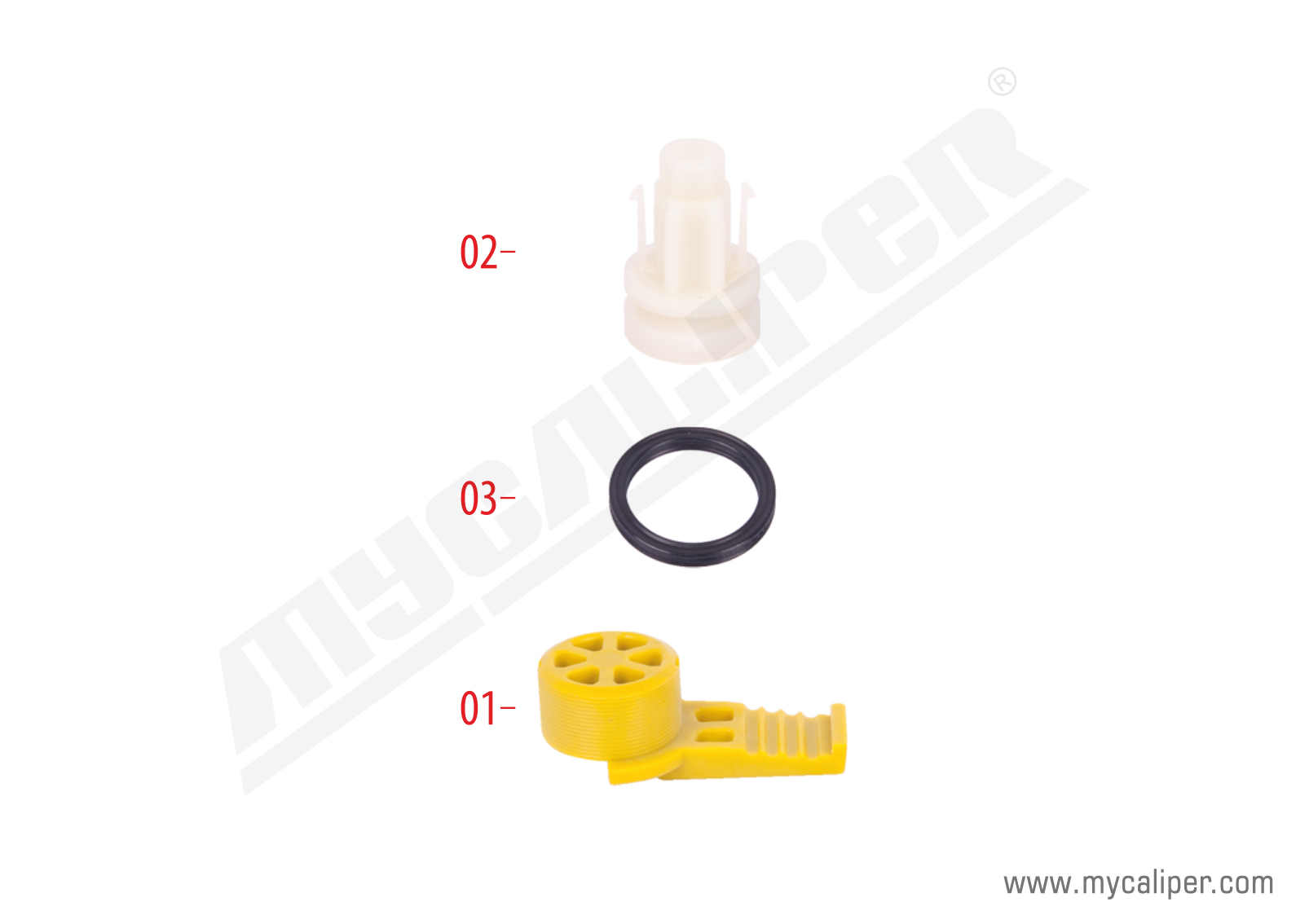 Caliper Adjuster Bolt Gaiter & Plastic Cap Kit