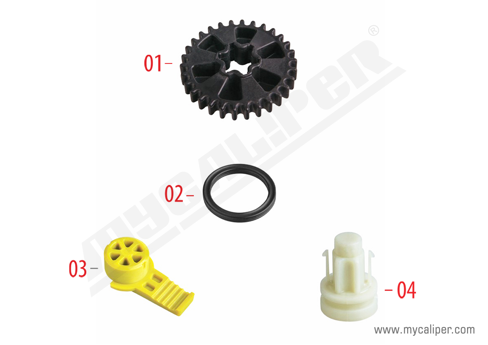 Caliper Adjuster Bolt Gaiter & Plastic Cap Kit