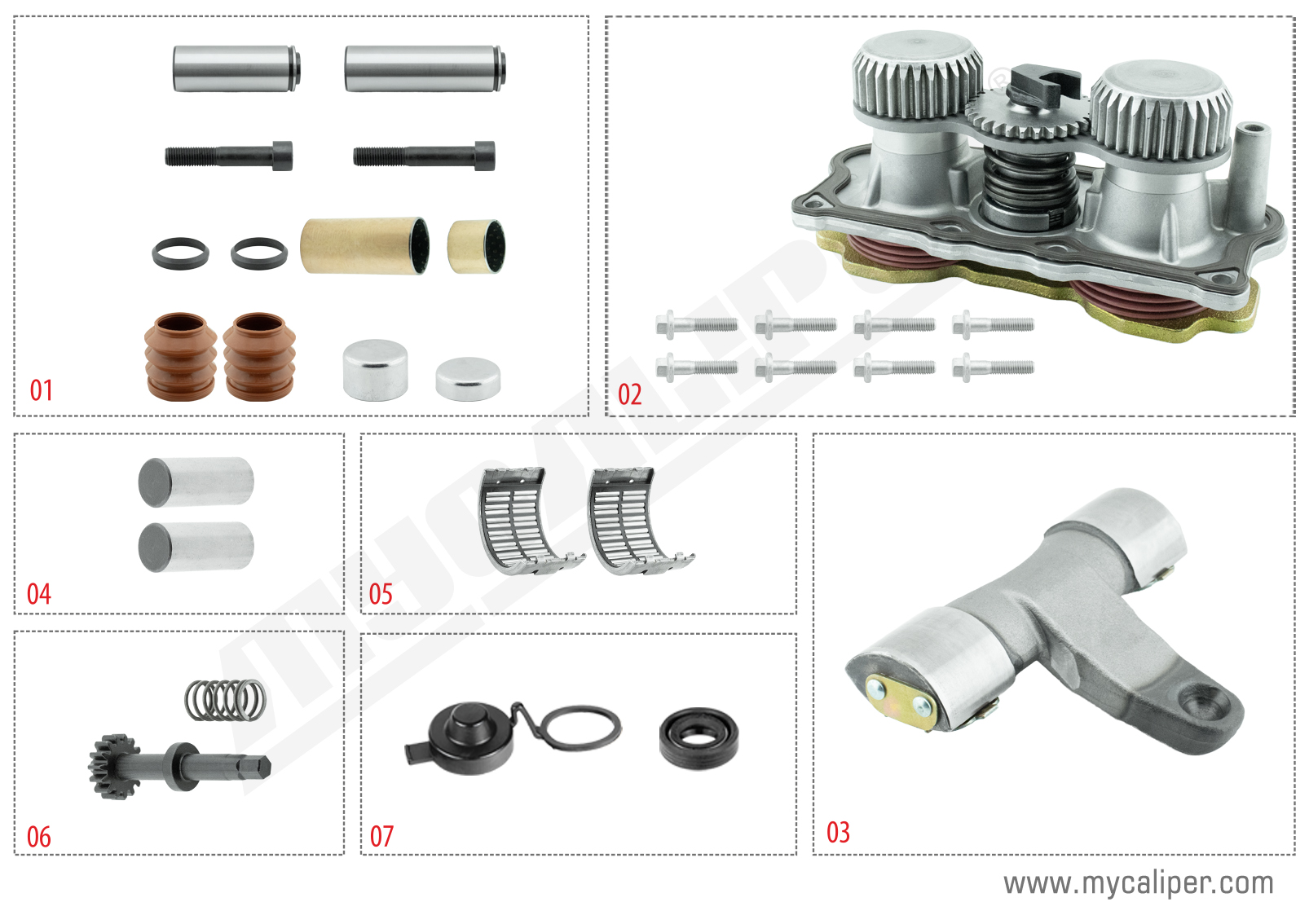 Caliper Complete Repair Kit (Front / Left)