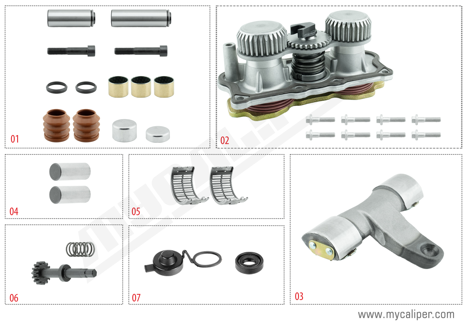 Caliper Complete Repair Kit (Front / Right)