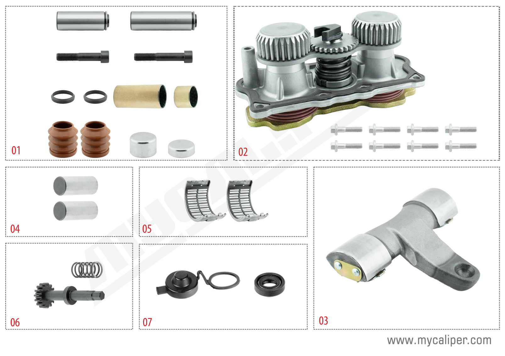 Caliper Complete Repair Kit (Front / Right)