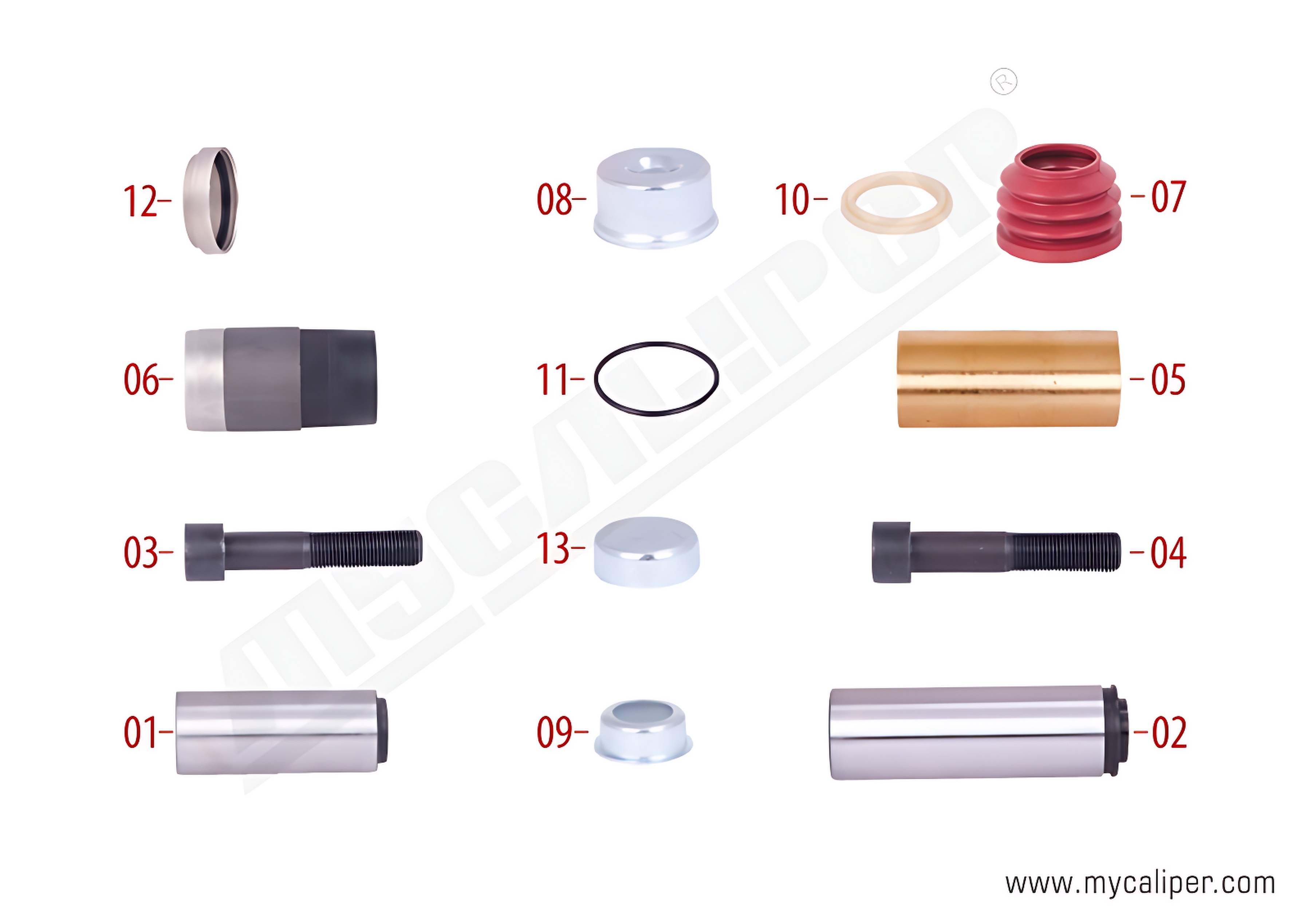 Caliper Guides & Seals Repair Kit 