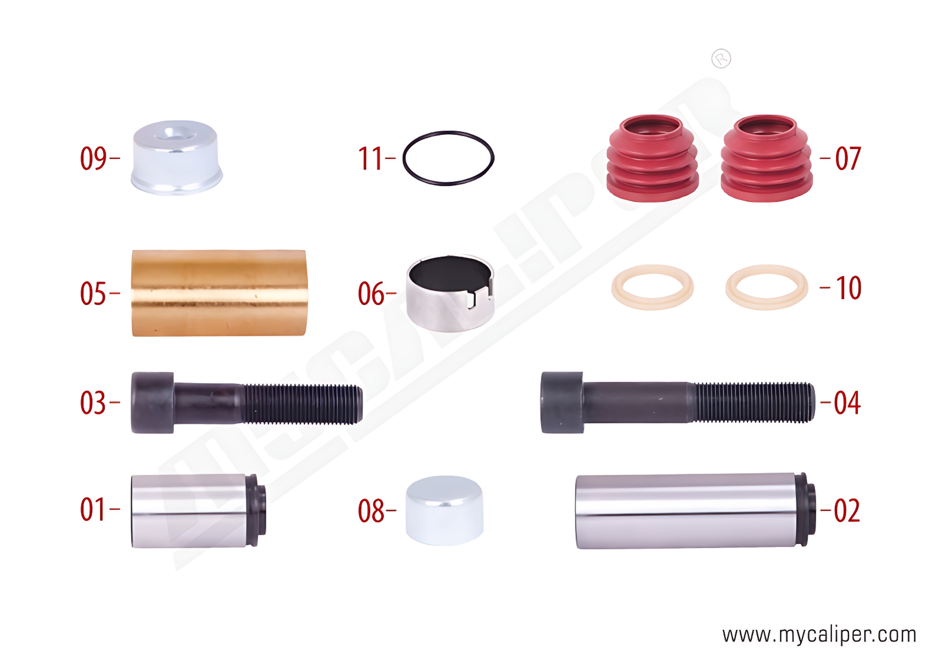 Caliper Guide & Seals Repair Kit