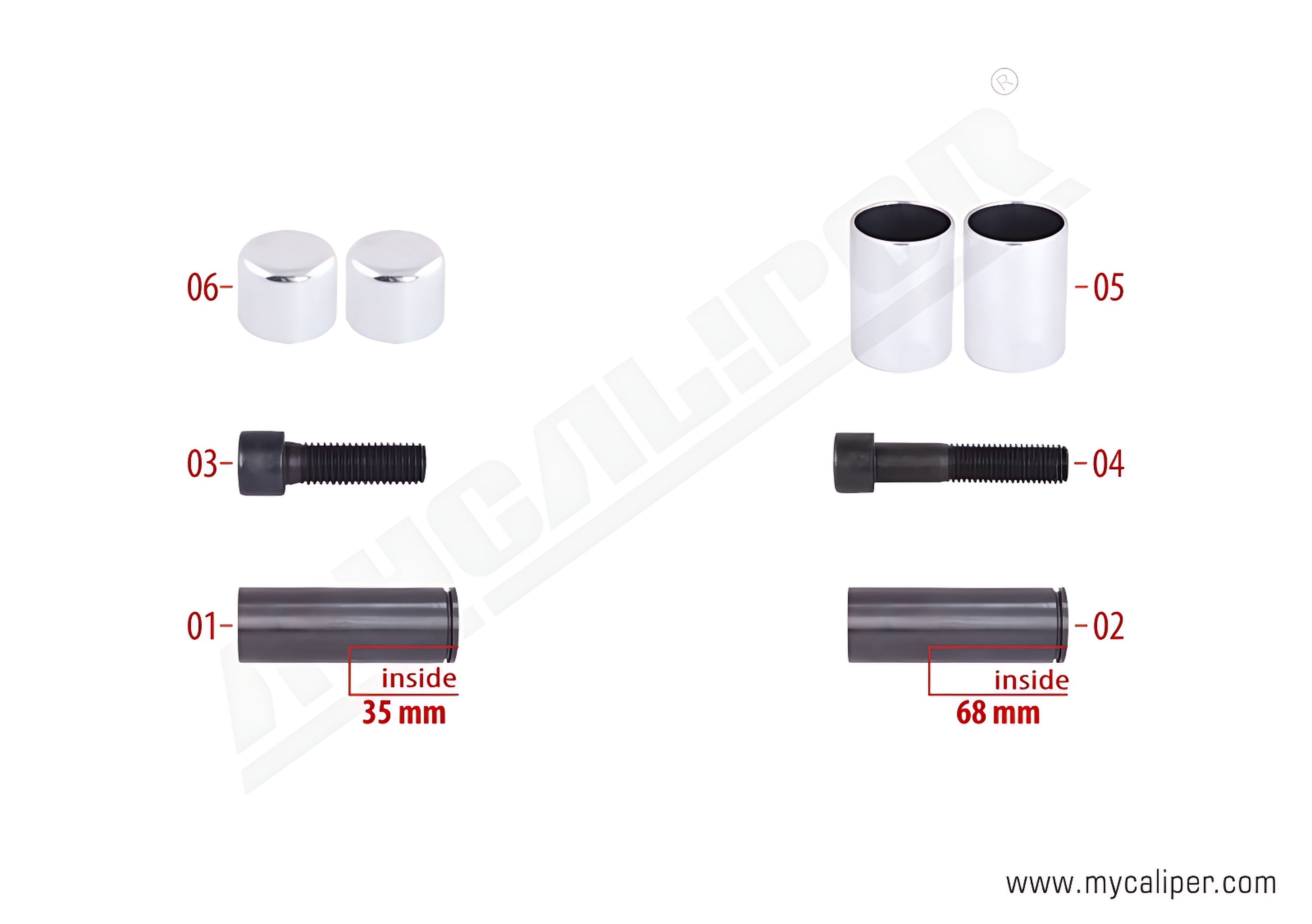 Caliper Guide & Caps Repair Kit 